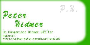 peter widmer business card